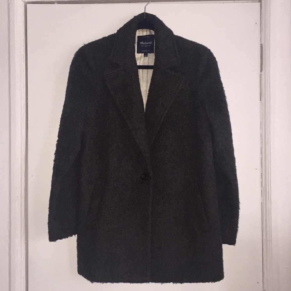 Brushweave cocoon coat